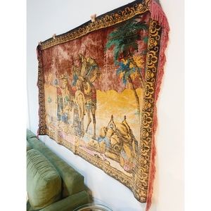 Vintage Mid Century Velvet Tapestry